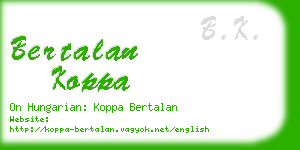 bertalan koppa business card